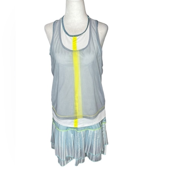 Lucky in Love 2 piece Set Tiered Skirt Large  & Mesh Sleeveless Top Medium - Picture 1 of 16